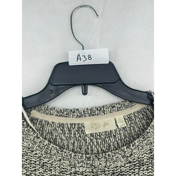 RD Style Sweater Womens Sz M Gray Knitted Crew Neck Stretch Pullover Long Sleeve - Picture 11 of 11